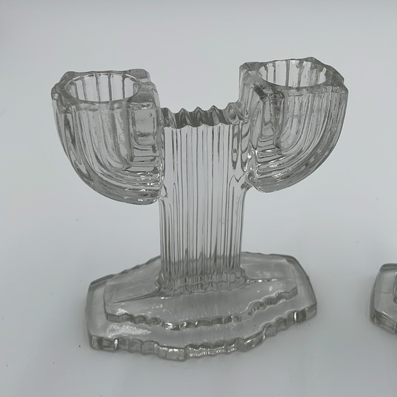 Vintage Mid Century Modern Cactus Western Glass Candle Holders - Picture 2 of 8